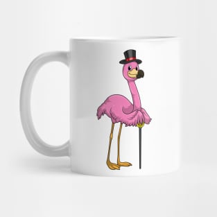 Flamingo as Pensioner with Walking stick Mug